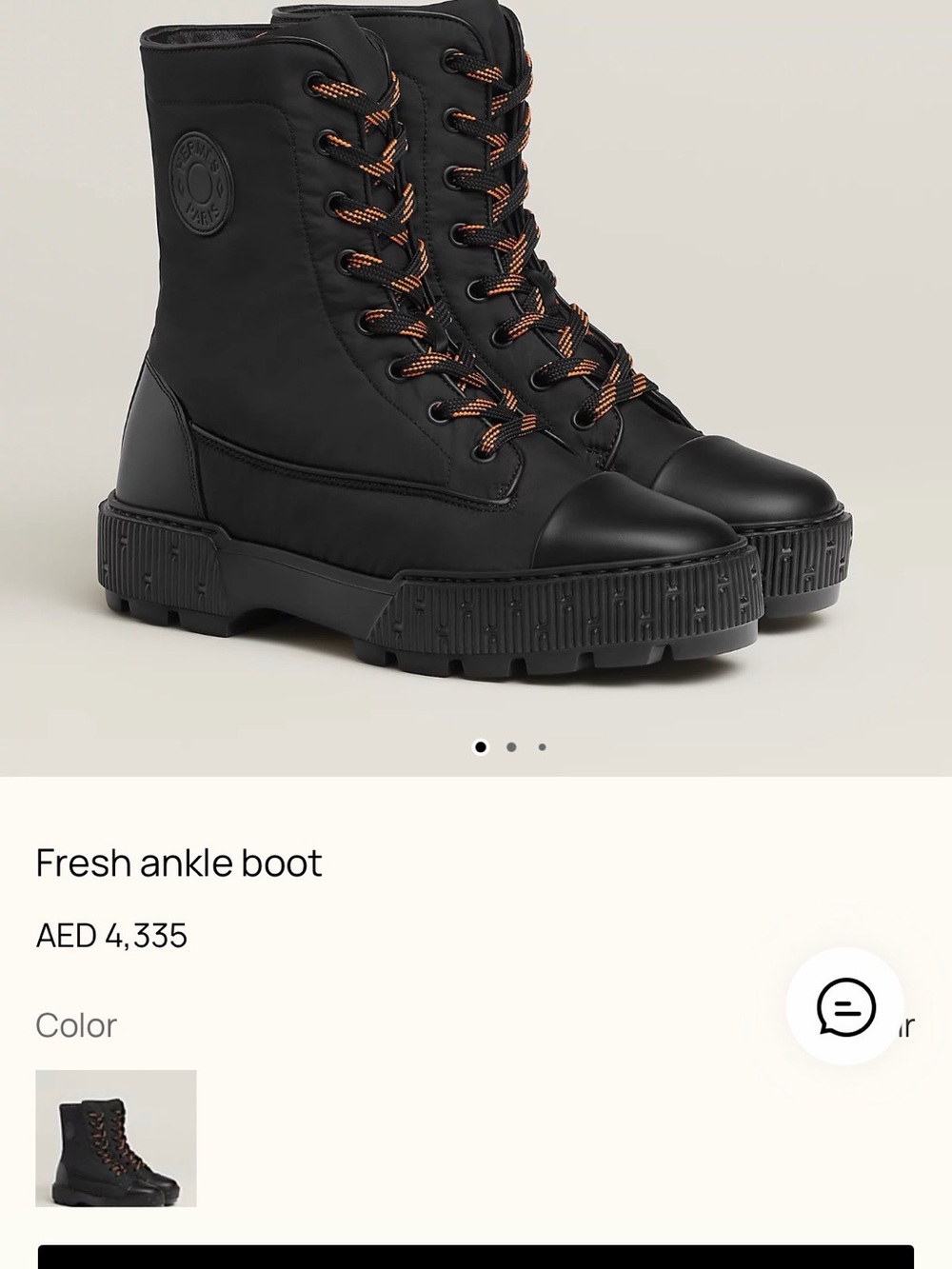 Black Lace-Up Ankle Boots with Orange-Accented Laces